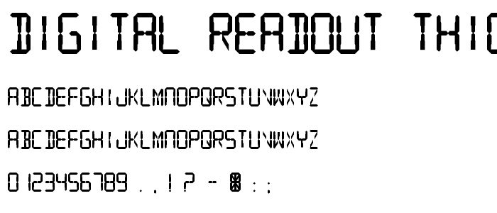 Digital Readout Thick Upright font